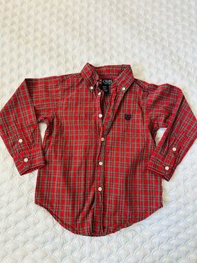 Chaps Red Plaid Button-Down Shirt for Kids